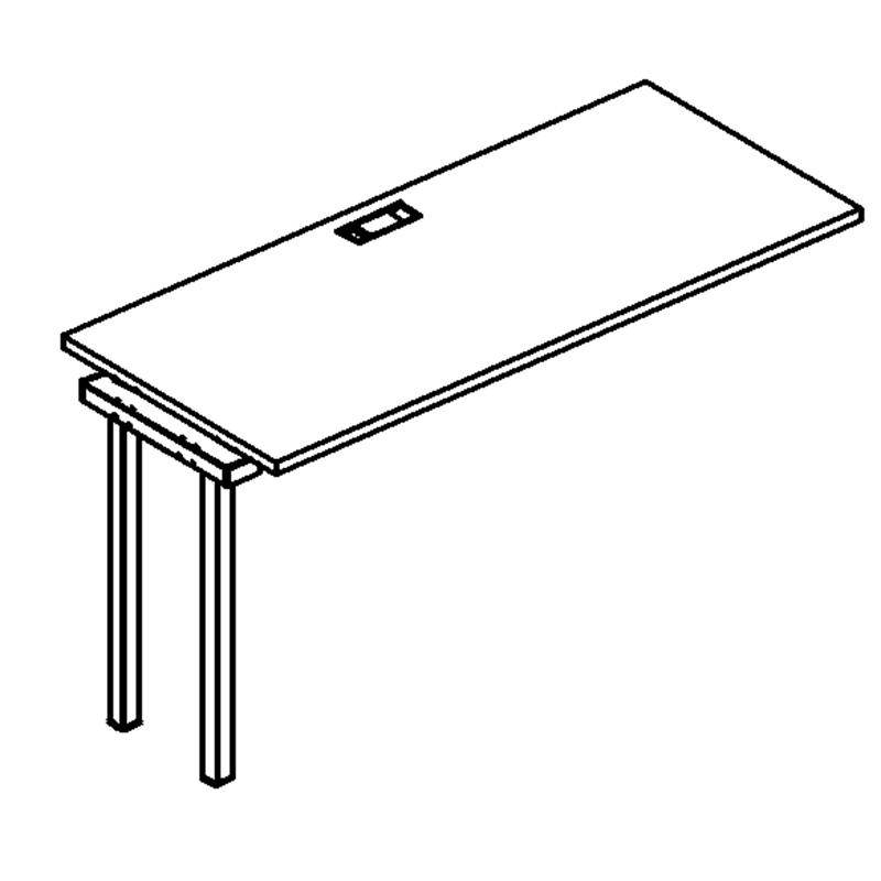 Мебель для персонала А4 Б2 004-1 Секция стола рабочей станции на металлокаркасе DUE 140x60x75 белый премиум