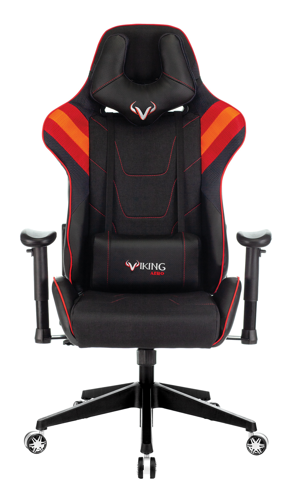  Кресло игровое Zombie VIKING 4 AERO RED экокожа черная/красный текстиль