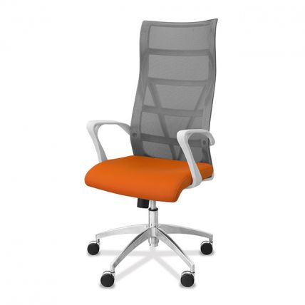  Кресло для персонала Топ Х сетка серая/ткань оранжевая