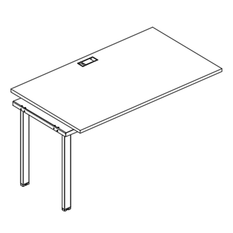 Мебель для персонала А4 Б1 023-1 Секция стола рабочей станции на металлокаркасе UNO 120x80x75 белый премиум
