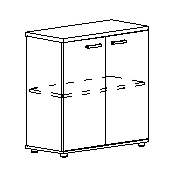 Мебель для персонала А4 9351 БП Шкаф низкий закрытый 78x36.4x81 белый премиум