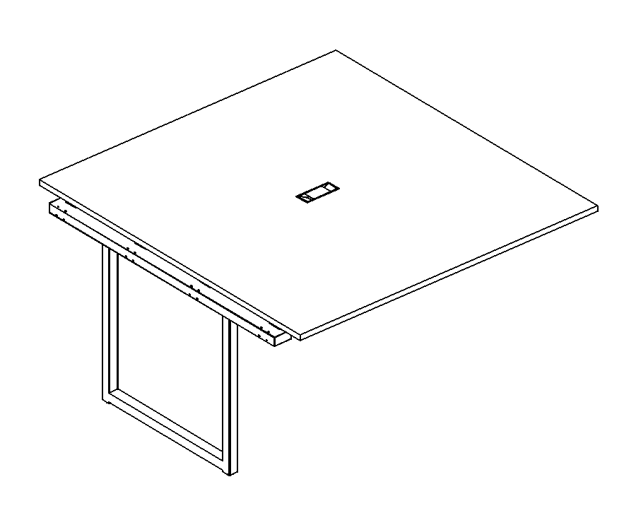 Мебель для персонала А4 Б4 132-1 Секция стола для переговоров на металлокаркасе QUATTRO 140x124x75 белый премиум