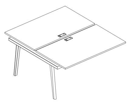 Мебель для персонала Albero АЛ 9177-1 Секция стола рабочей станции (2х140) 140x164x75 белый премиум