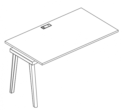 Мебель для персонала Albero АЛ 9025-1 Секция стола рабочей станции 160x80x75 белый премиум