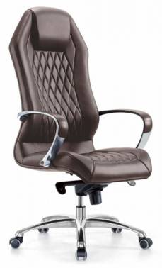  Кресло для руководителя  _AURA/BROWN  кожа коричневая