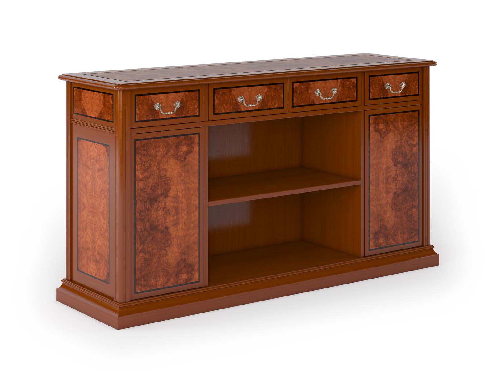 Мебель для руководителей Привилегия | Privilege PVGB Греденция 1675х500х920 Шпон корня Оливкового дерева В КОРЗИНУ.