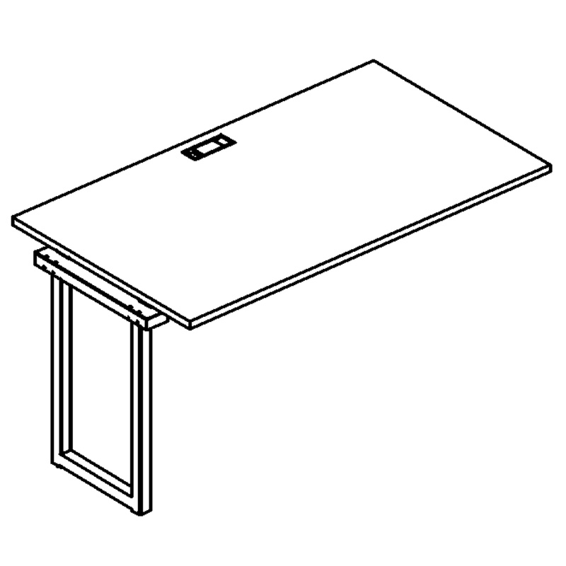 Мебель для персонала А4 Б4 022-1 Секция стола рабочей станции на металлокаркасе QUATTRO 100x80x75 белый премиум