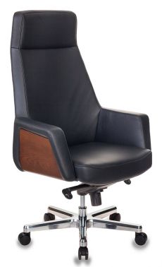  Кресло для руководителя  _ANTONIO/BLACK  кожа черная