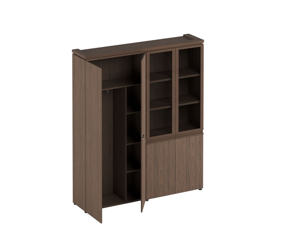 Кабинет руководителя Марк | Mark МК 359 Шкаф комбинированный 180x40.4x211 орех тоскана В КОРЗИНУ.