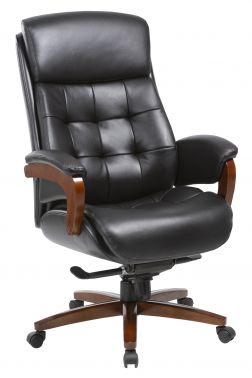  Кресло для руководителя  _MEGA/BLACK  кожа черная