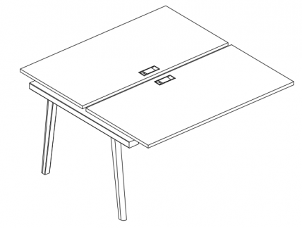 Мебель для персонала Albero АЛ 9173-1 Секция стола рабочей станции (2х120) 120x144x75 белый премиум
