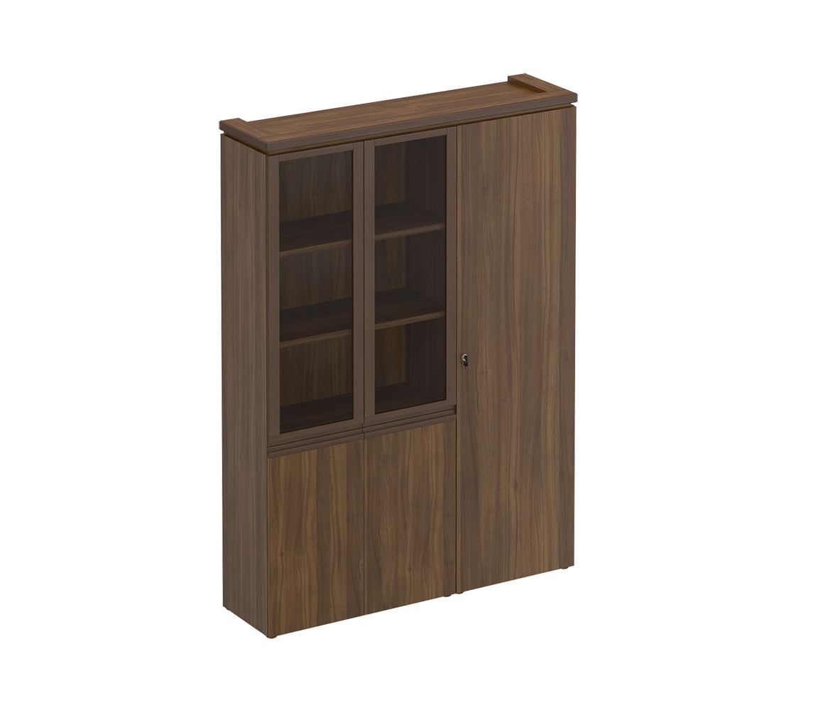 Кабинет руководителя Марк | Mark МК 358 Шкаф комбинированный 150x40.4x211 орех тоскана В КОРЗИНУ.