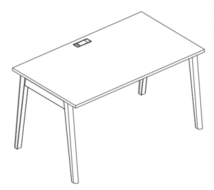 Мебель для персонала Albero АЛ 9025 Стол письменный 160x80x75 белый премиум
