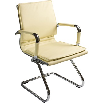  Кресло для посетителя CH-993-Low-V/Ivory экокожа слоновая кость