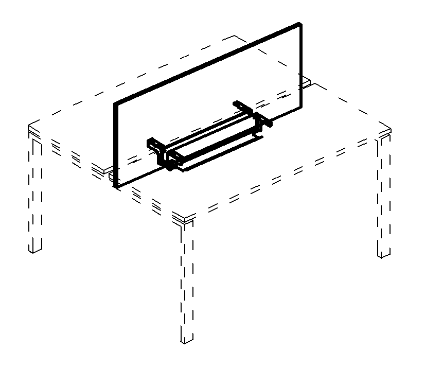 Мебель для персонала А4 Б 849 Экран настольный фронтальный для стола 180 с двумя кабель-каналами 165x50x1.8 белый премиум