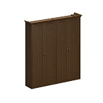 Кабинет руководителя Персео | Perseo ПС 345 Шкаф высокий комбинированный 269.4x46.4x218.8 дуб мелвилл В КОРЗИНУ.