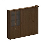 Кабинет руководителя Персео | Perseo ПС 347 Шкаф высокий комбинированный 269.4x46.4x218.8 дуб мелвилл В КОРЗИНУ.