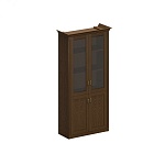 Кабинет руководителя Персео | Perseo ПС 331 Шкаф для документов выс со стеклянными дверями 109.2x46.4x218.8 дуб мелвилл В КОРЗИНУ.