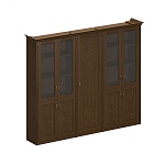 Кабинет руководителя Персео | Perseo ПС 346 Шкаф высокий комбинированный 269.4x46.4x218.8 дуб мелвилл В КОРЗИНУ.